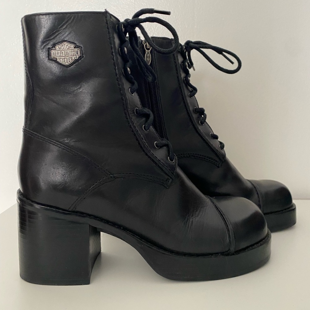 Vintage Women’s Harley Davidson Black Jane 7” Boots size 8